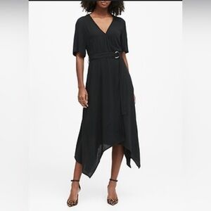 Banana Republic Asymmetrical Black Dress